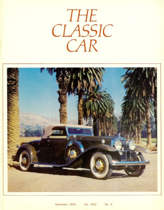 THE CLASSIC CAR 1975 DEC - '32 CHRYSLER IMPERIAL CL PHAETON, STUTZ DB-32